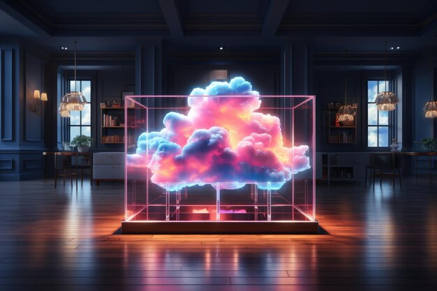 Abstracto colorida nube brillante concepto de tecnología de computación en la nube