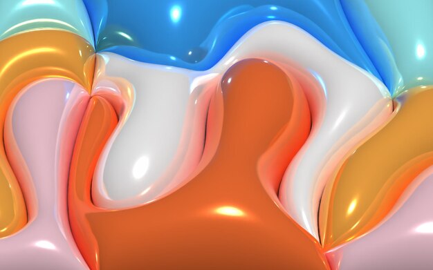 Abstracto colorido 3d inflado fondo con superficie brillante