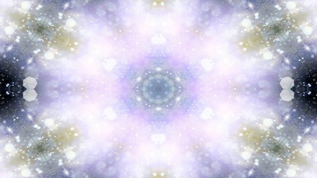 Foto abstracto colorido brillante e hipnótico concepto patrón simétrico caleidoscopio decorativo ornamental movimiento círculo geométrico y formas de estrellas