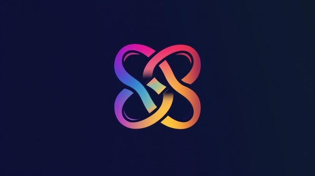 Abstracto El colorido diseño entrelazado representa el infinito
