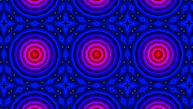 Foto abstracto colorido hipnótico padrão simétrico ornamental decorativo kaleidoscópio movimento círculo geométrico e formas de estrelas