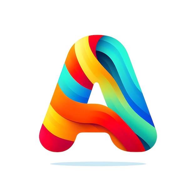 Abstracto colorido Una letra Logotipo
