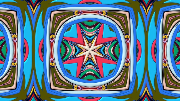 Abstracto colorido mandala psicodélica patrón de fondo caleidoscopio para un festival de música de verano