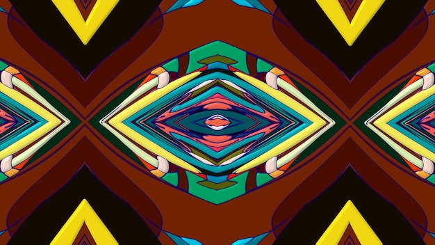 Abstracto colorido mandala psicodélica patrón de fondo caleidoscopio para un festival de música de verano