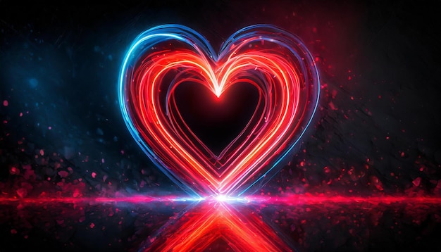 Abstracto colorido neon forma de coração Amor Dia dos Namorados conceito romântico