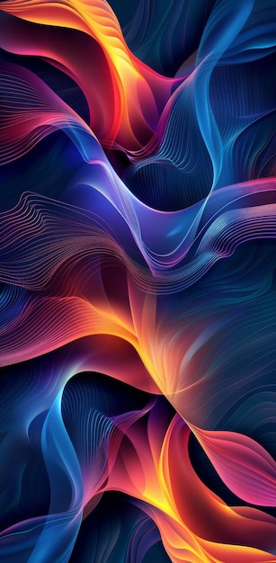 Abstracto colorido papel tapiz ondulado con diseño vibrante y flujo dinámico