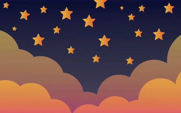 Abstracto contemporáneo Fondo de cielo gradiente con estrellas ingenuas