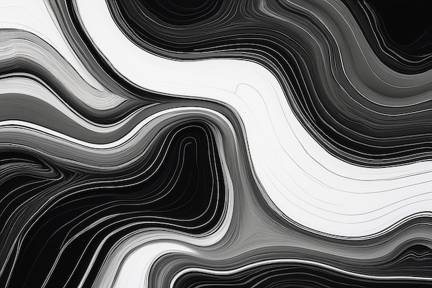 Foto abstracto contorno patrón de línea topográfica en blanco y negro