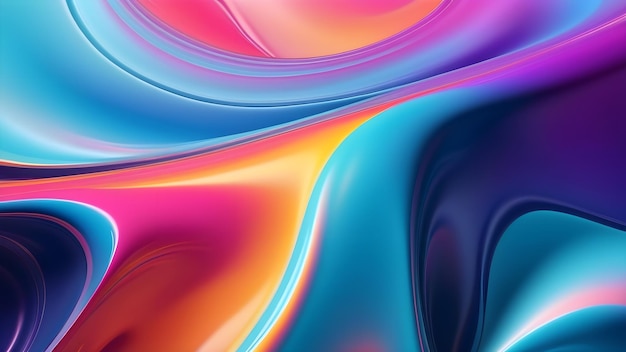 Abstracto creativo fluido colores cromo fondos de moda vibrantes colores fluidos renderización 3D