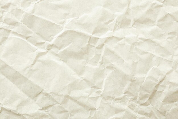 Abstracto de papel reciclado branco velho, amassado e enrugado, fundo de textura