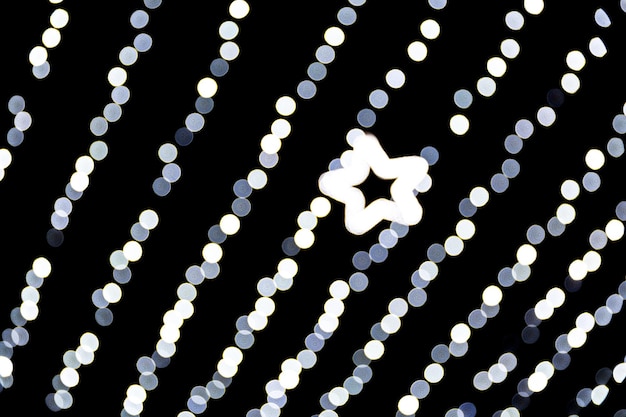 Foto abstracto desfocado feriado bokeh fundo muitas luzes redondas no fundo