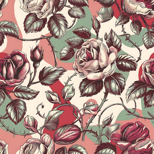 Abstracto dibujado a mano patrón floral sin costuras fondo vintage patrón floral se puede utilizar para papel tapiz patrón textil llena página web fondo texturas de superficie embalaje e invitaciones