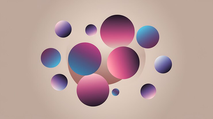 Foto abstracto diseño de arreglo de esfera de gradiente colorido