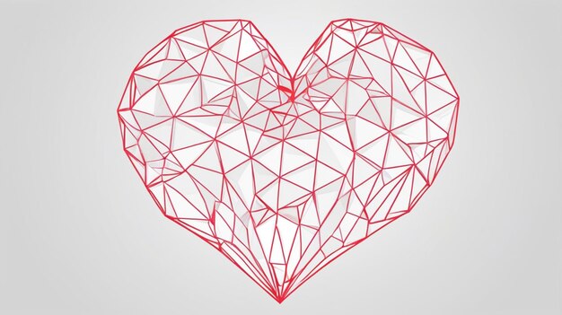 Abstracto Diseño de corazón poligonal en colores vívidos