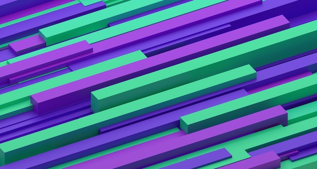 Abstracto diseño de fondo geométrico de renderizado 3D púrpura y verde