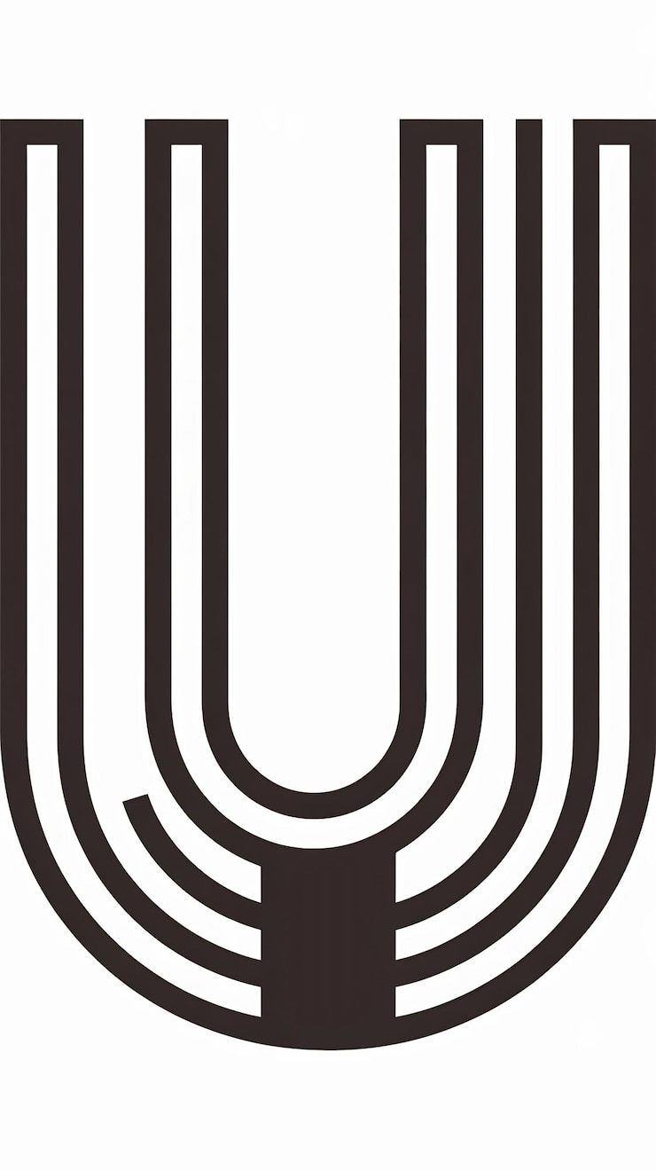Foto abstracto diseño lineal del letrero del icono del logotipo u