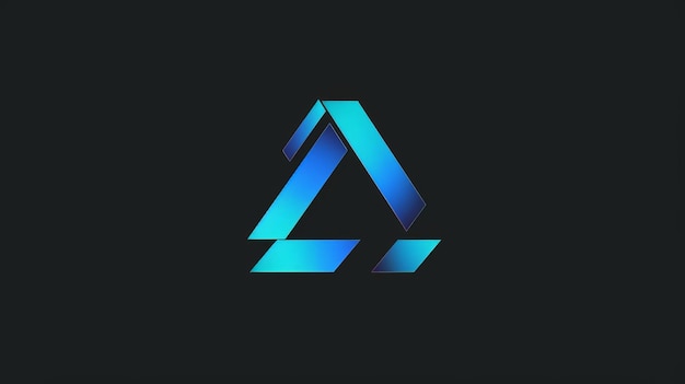 Abstracto Diseño del logotipo del triángulo de gradiente azul