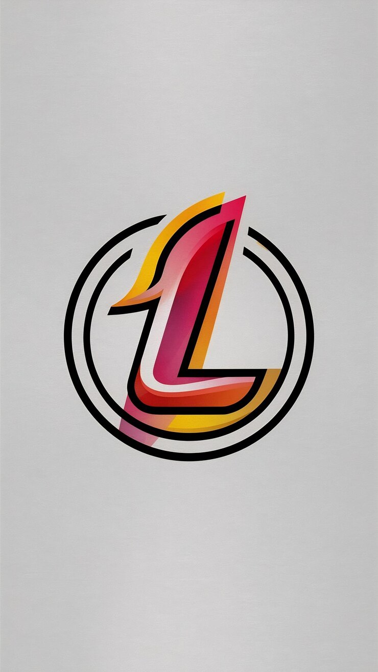 Foto abstracto diseño vectorial del icono del círculo de la letra l del logotipo