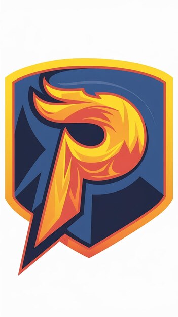 Abstracto Diseño vectorial de signos de íconos de escudo de logotipo P