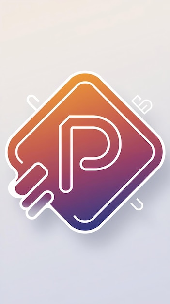 Abstracto Diseño vectorial de signos de rombo del icono lineal del logotipo de la letra P
