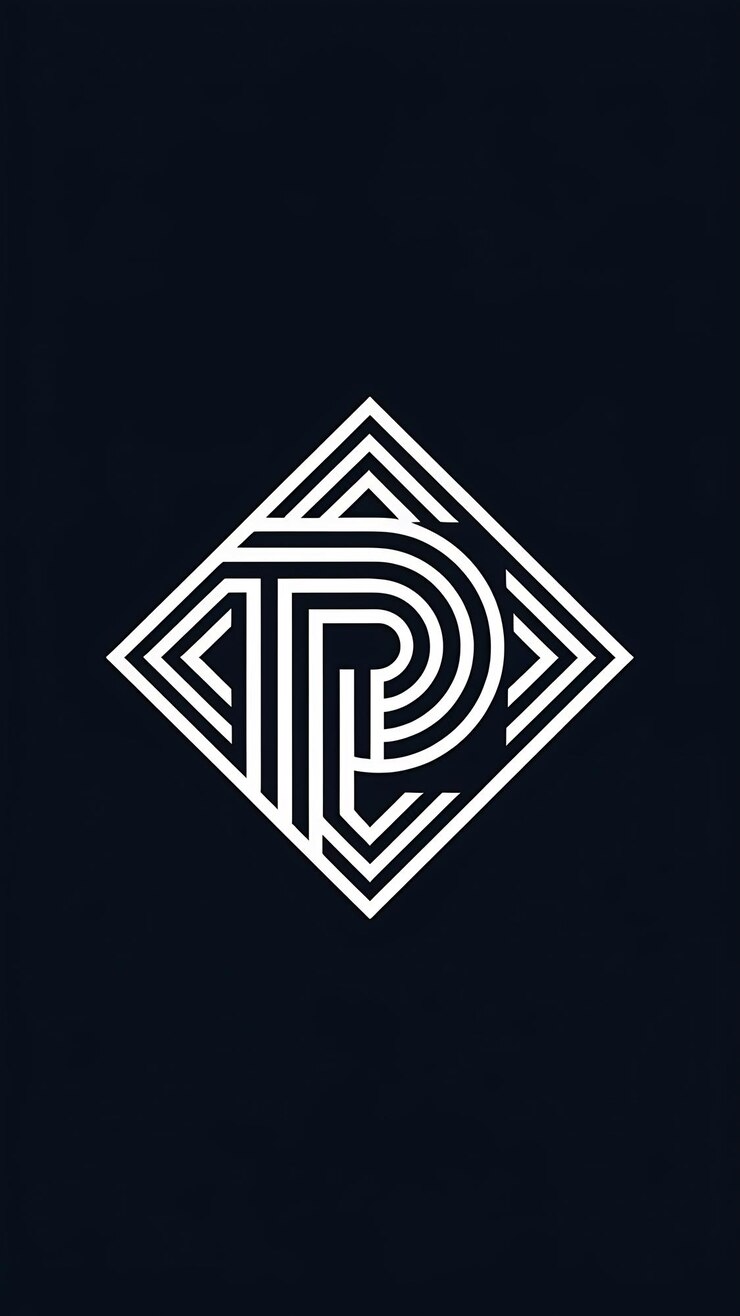 Foto abstracto diseño vectorial de signos de rombo del icono lineal del logotipo de la letra p