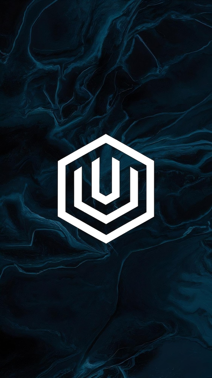 Foto abstracto diseño vectorial de signos de signo hexagonal de icono lineal de la letra u del logotipo