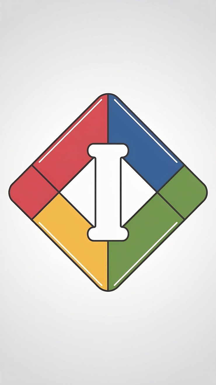 Foto abstracto divertido colorido rombo icono letra i logotipo signo diseño vectorial