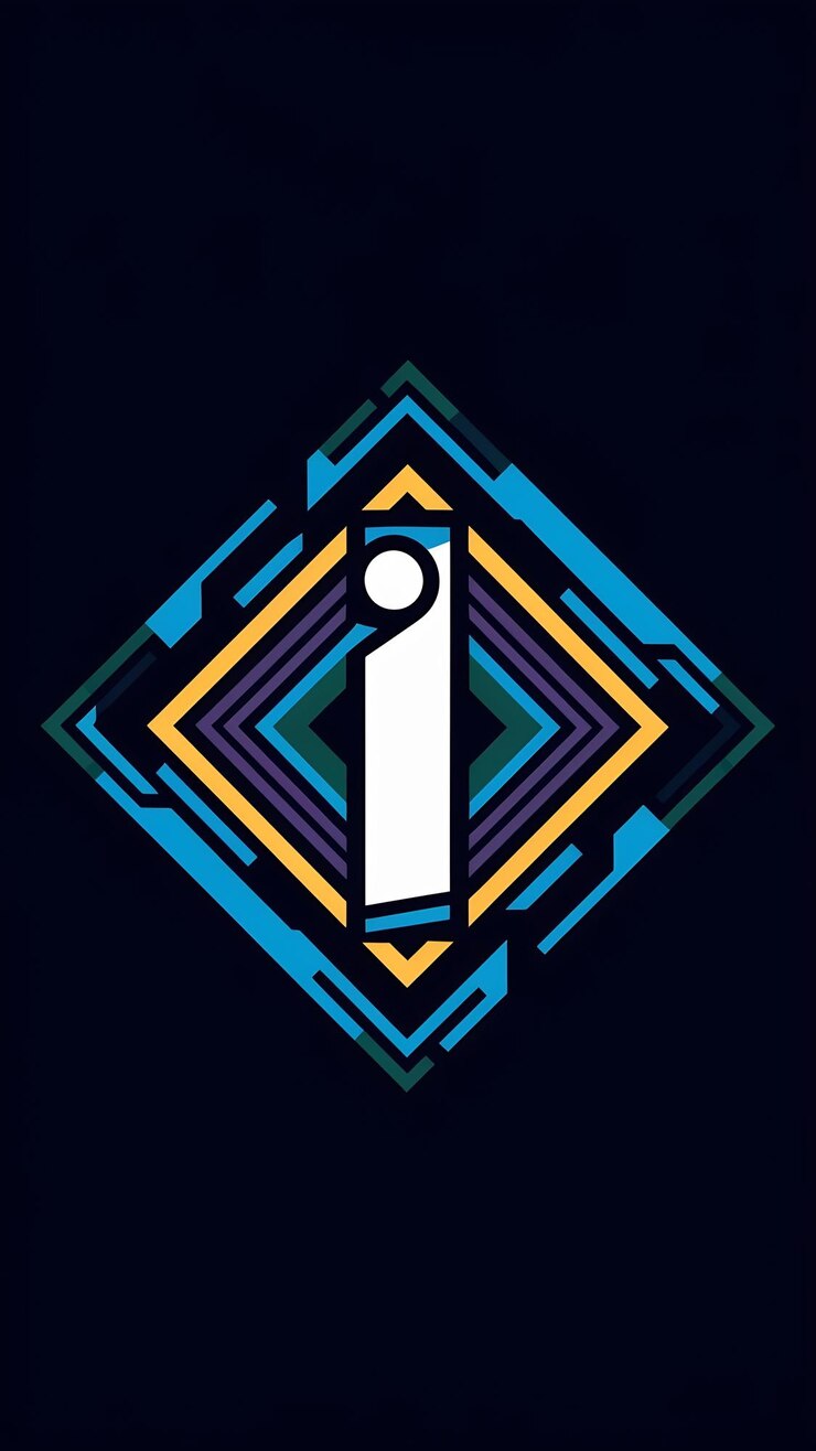 Foto abstracto divertido colorido rombo icono letra i logotipo signo diseño vectorial