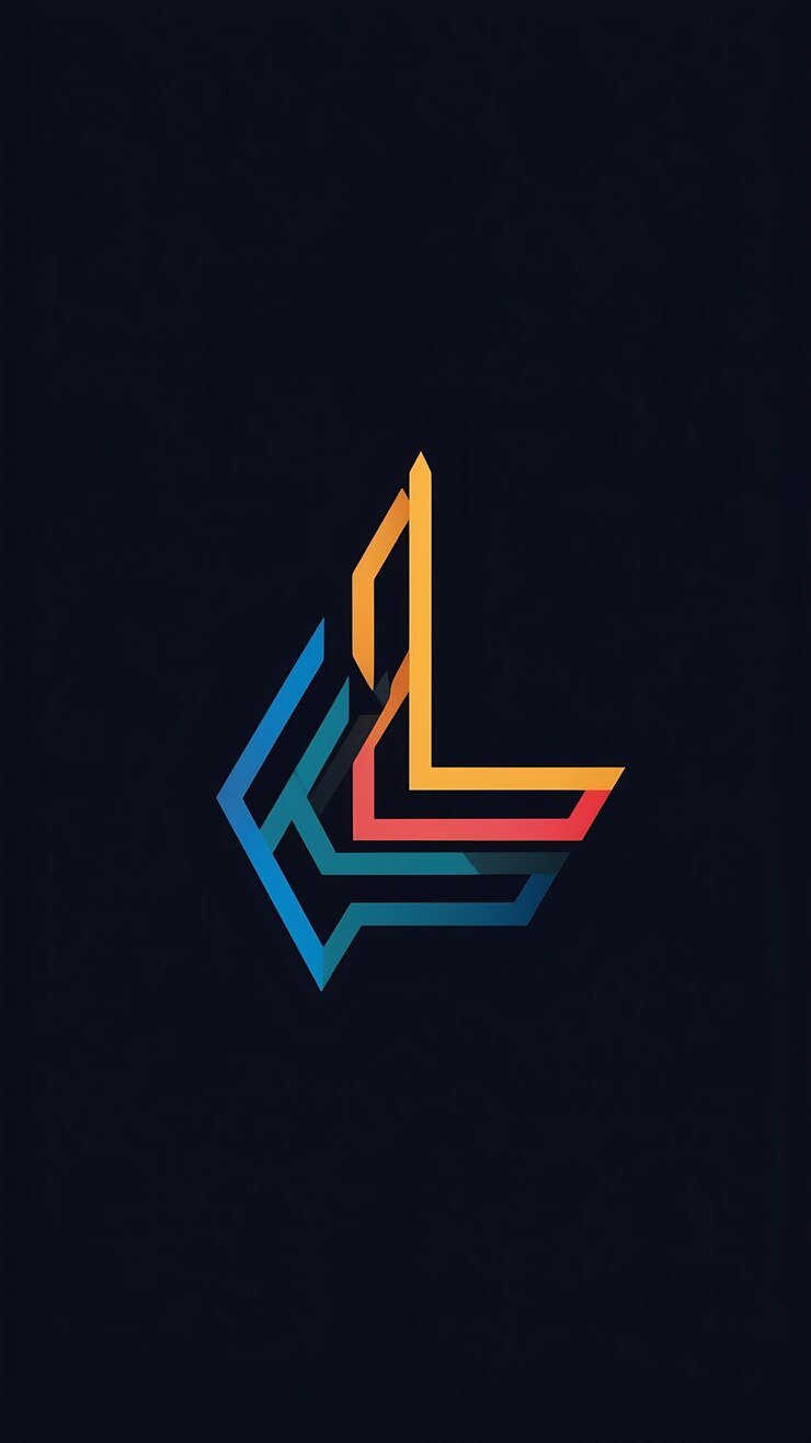 Foto abstracto divertido colorido rombo icono letra l logotipo diseño vectorial de señales