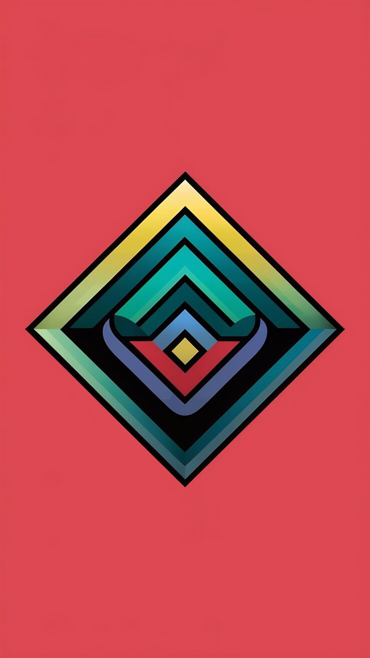 Foto abstracto divertido colorido rombo icono letra w diseño vectorial de signo de logotipo