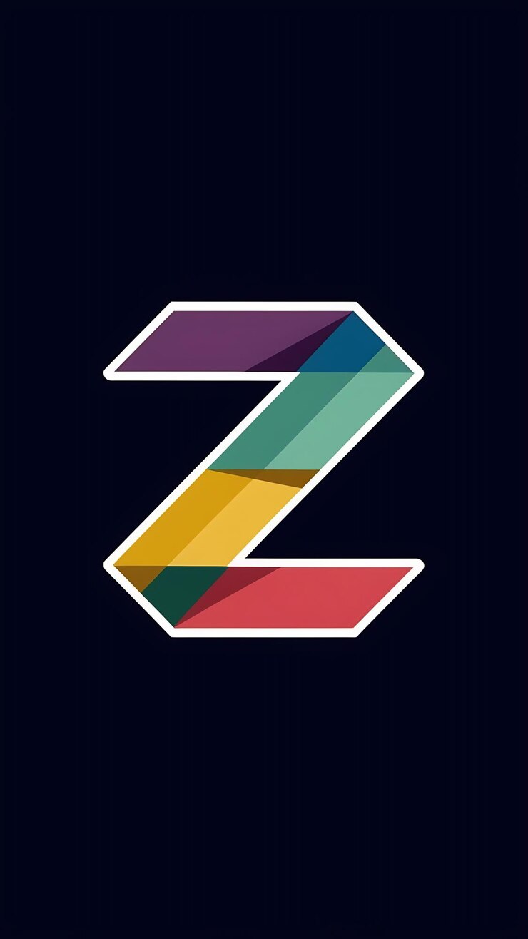 Foto abstracto divertido colorido rombo icono letra z logotipo signo diseño vectorial