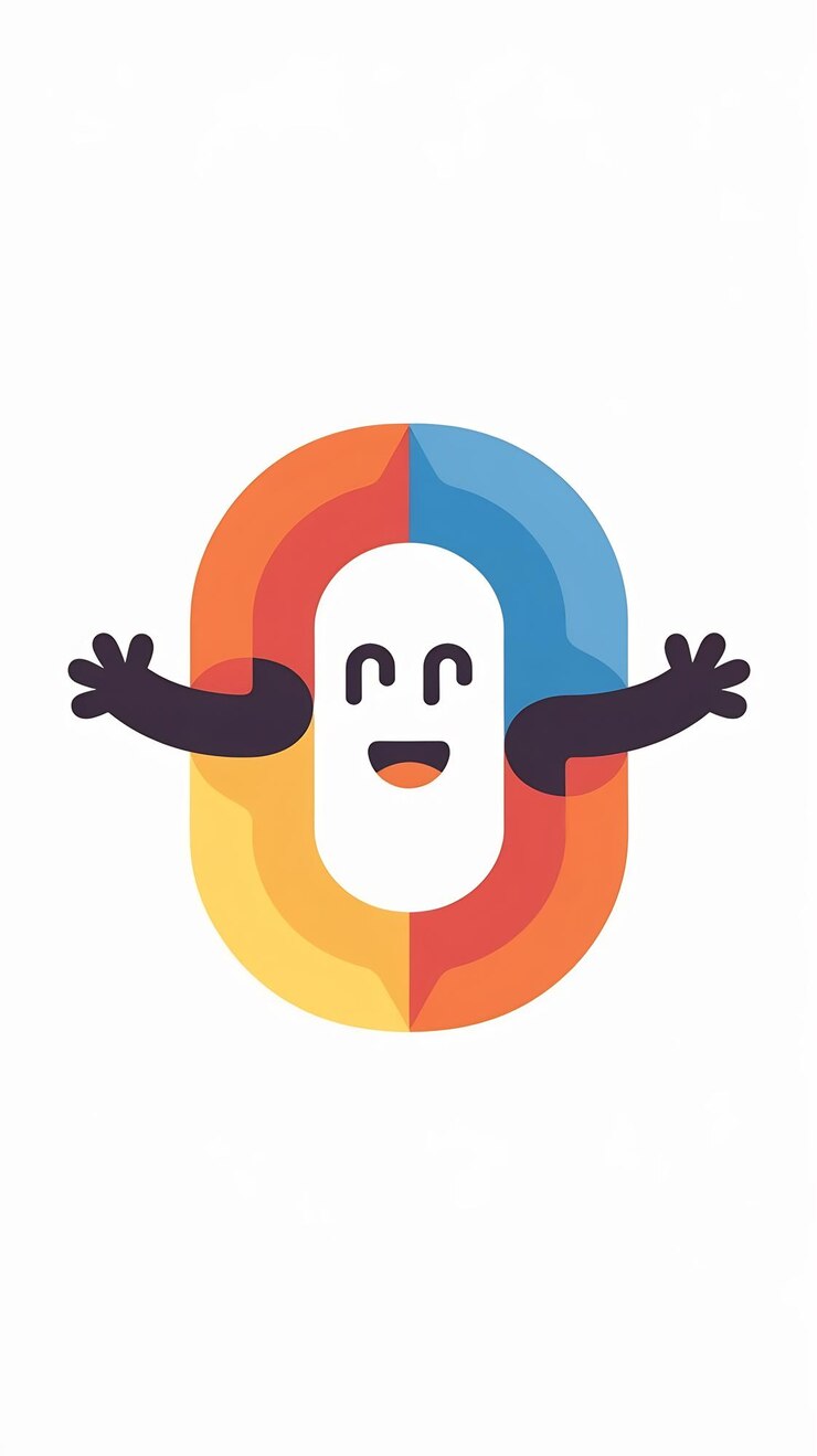 Foto abstracto divertido logotipo de la letra o vector de avatar de niños planos creativos