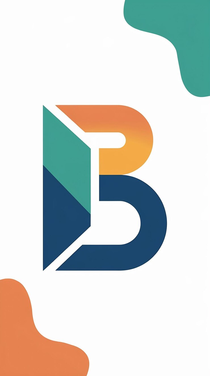 Foto abstracto divertido signo de la letra b en forma creativa logotipo de la compañía icono v