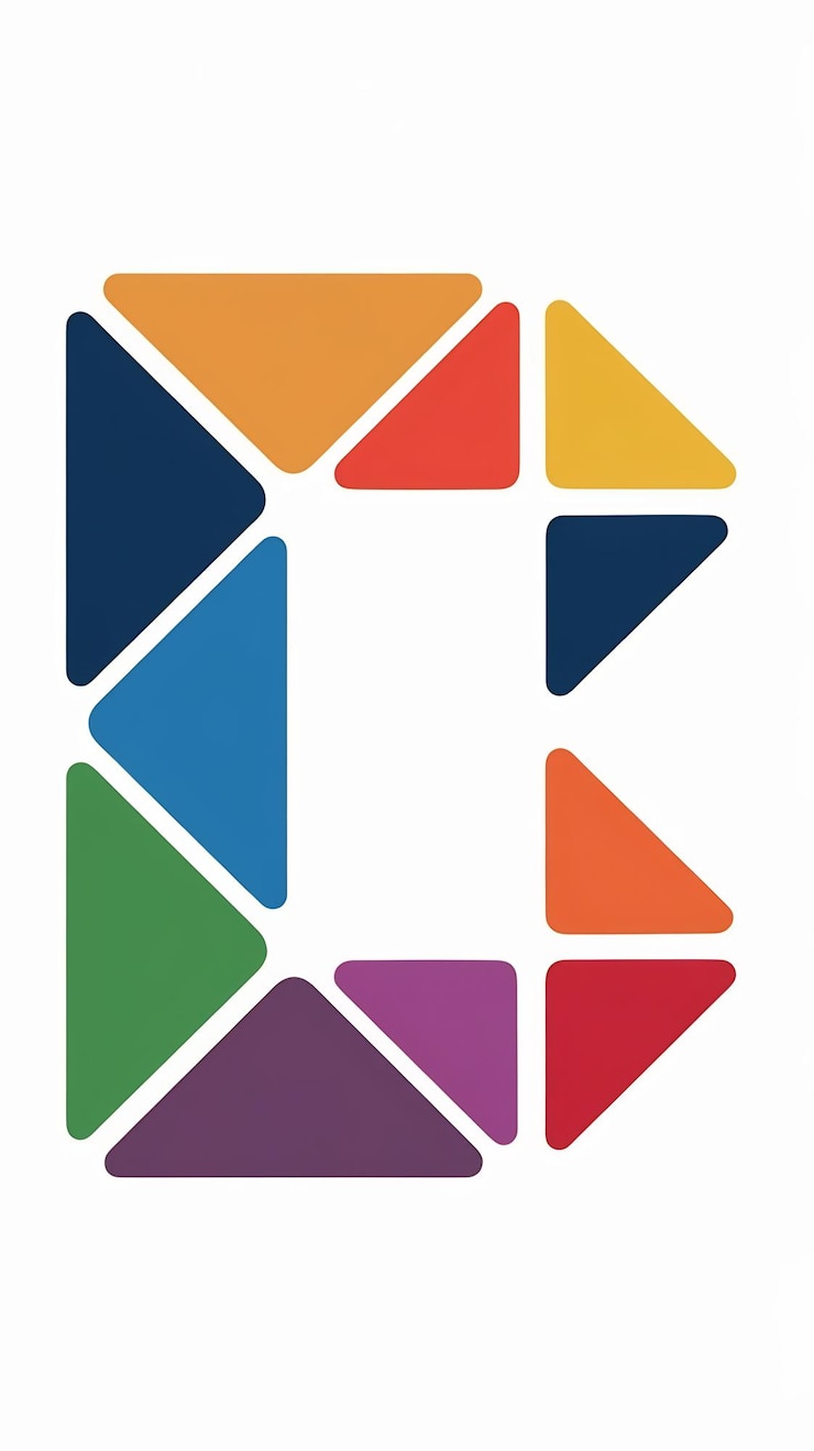 Foto abstracto divertido signo de logotipo de la letra b niños planos hexágono avatar ve