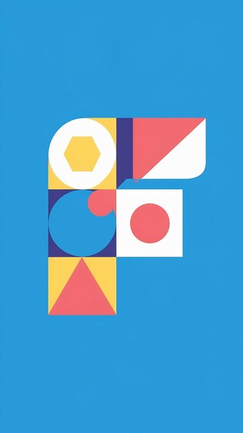 Abstracto divertido signo de logotipo de la letra F niños planos hexágono avatar ve