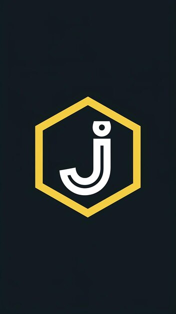 Abstracto divertido signo de logotipo de la letra J niños planos hexágono avatar ve