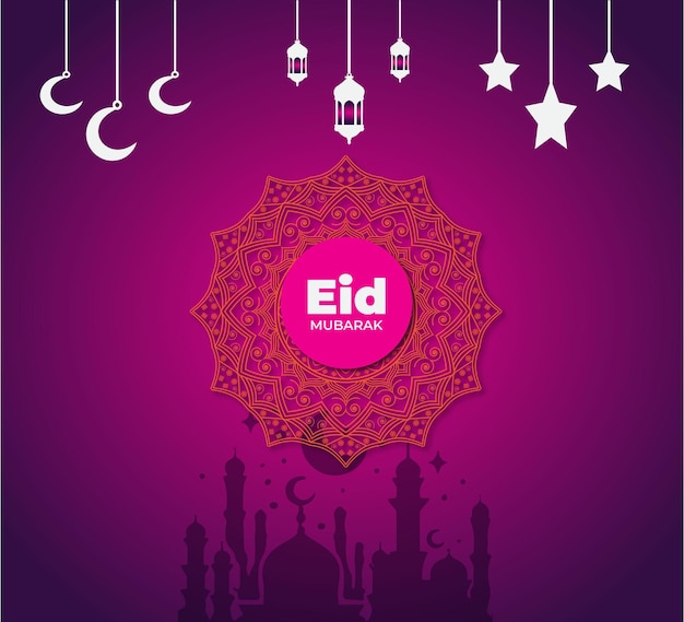 Abstracto Eid Mubarak Festival religioso islâmico design de fundo realista