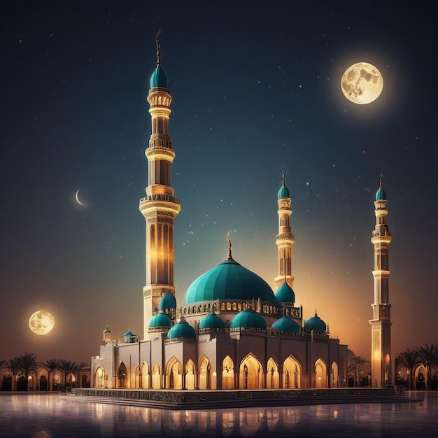 Abstracto Eid Mubarak fundo islâmico elegante