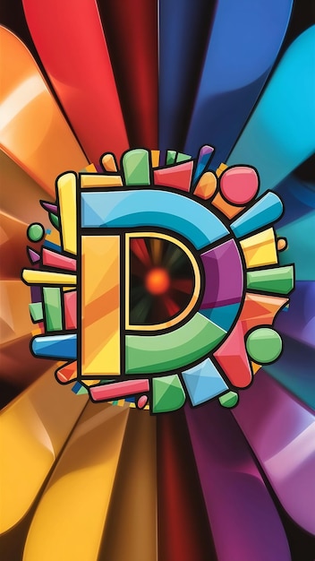 Abstracto elementos de forma divertida icono de signo de logotipo de la compañía D registro de letras
