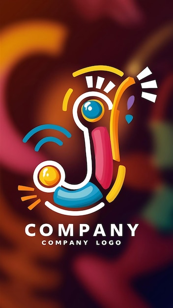 Abstracto elementos de forma divertida icono de signo de logotipo de la compañía J registro de letras