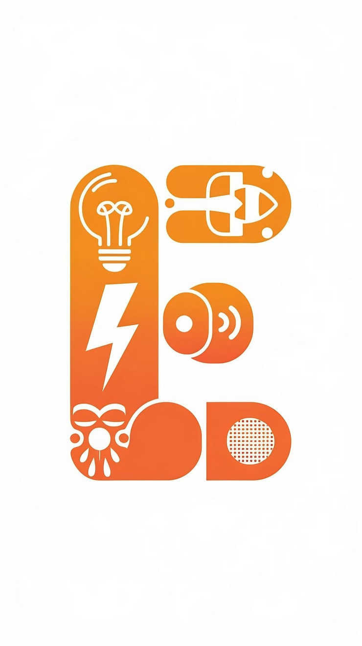 Foto abstracto elementos de forma divertida icono de signo de logotipo de la compañía registro de letras e