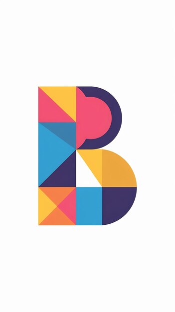 Abstracto elementos de forma divertida sello de la compañía del logotipo del icono de la letra B registro