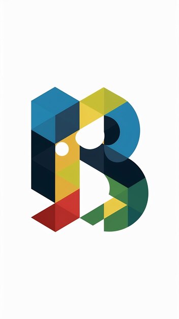 Abstracto elementos de forma divertida sello de la compañía del logotipo del icono de la letra B registro