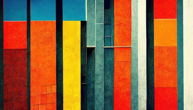 Abstracto estilo Bauhaus trasfondo estética de moda diseño de arquitectura Bauhaus arte digital