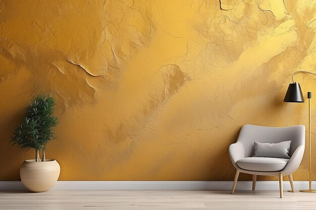 Foto abstracto estucado de oro textura de pared yeso fondo de patrón amarillo