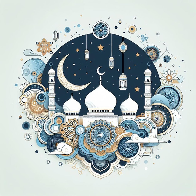 Abstracto de la fiesta islámica Eid Mubarak