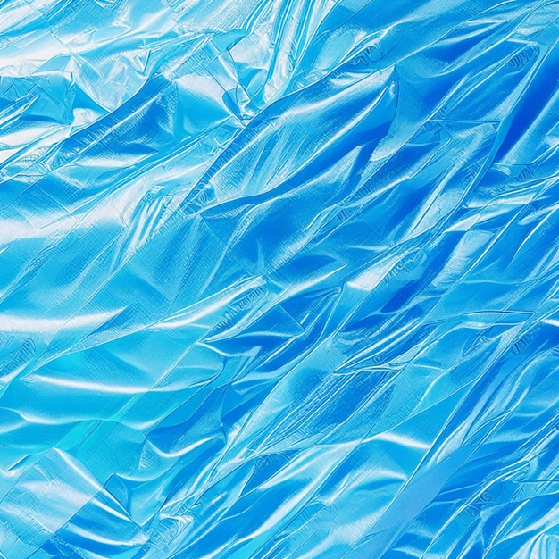 Abstracto filmagem de plástico arrugada textura fundo de saco de lixo azul