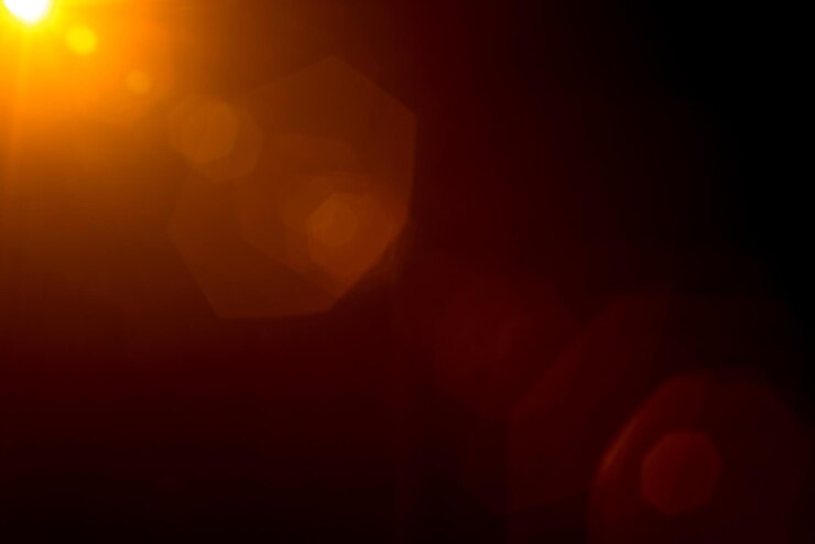 Foto abstracto flare solar natural no preto