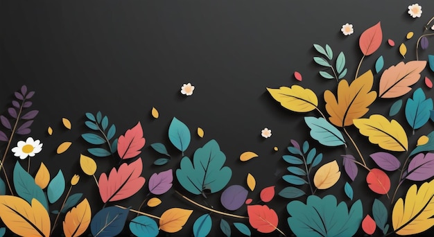 Abstracto Flora Fusion Moderno Vector deja el fondo Ilustración de stock para banners de la web Anuncio