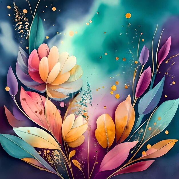Abstracto floral colorido con un fondo increíble
